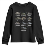 WW2 Tanks Youth Sweatshirt M4 Sherman Panzer IV Tiger II T-34 History Buff