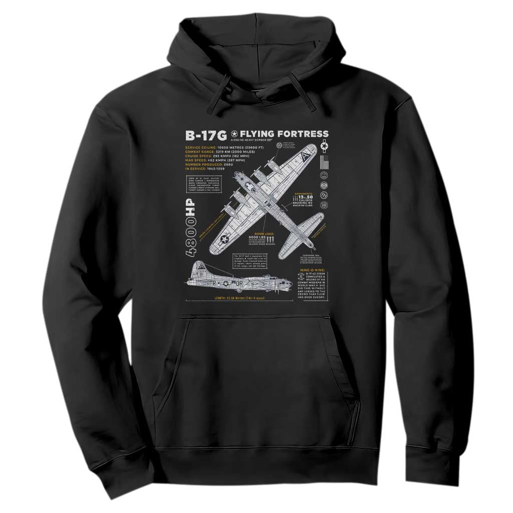 B-17 Flying Fortress Hoodie WW2 B-17G Bomber Vintage Aviation