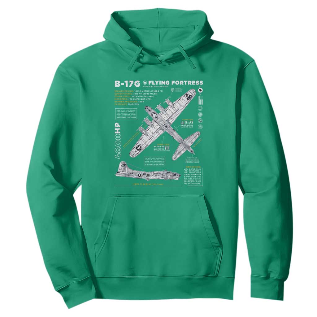 B-17 Flying Fortress Hoodie WW2 B-17G Bomber Vintage Aviation