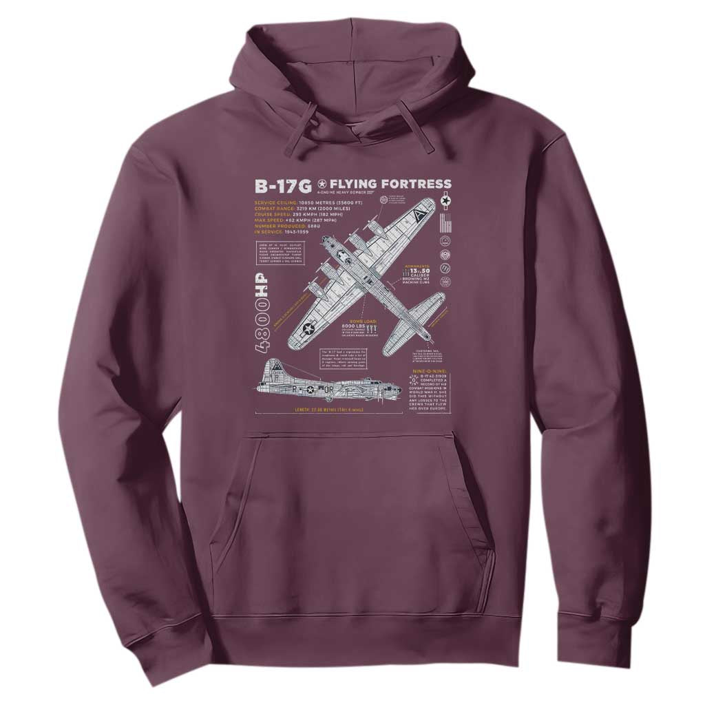 B-17 Flying Fortress Hoodie WW2 B-17G Bomber Vintage Aviation