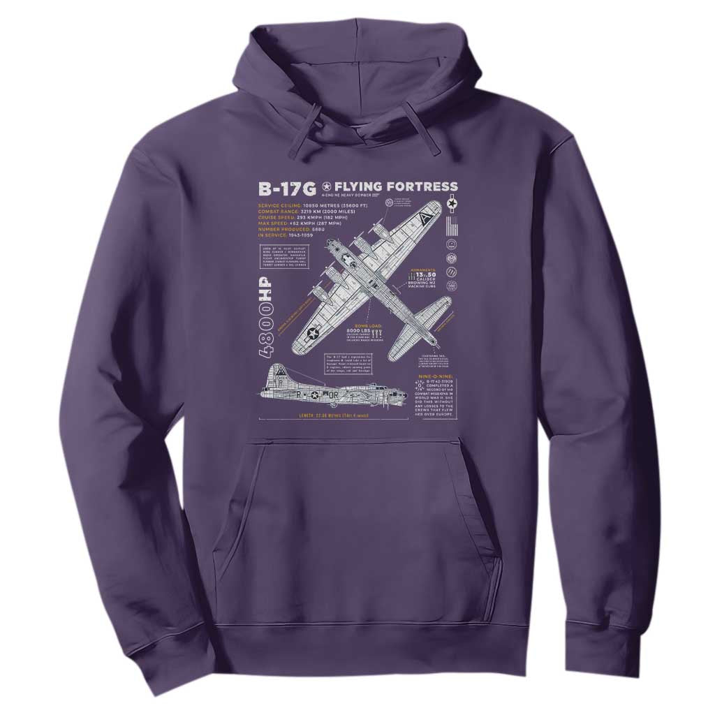 B-17 Flying Fortress Hoodie WW2 B-17G Bomber Vintage Aviation