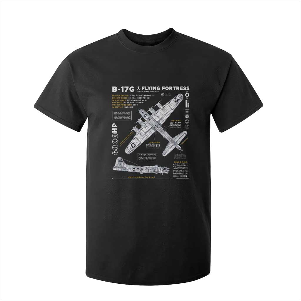 B-17 Flying Fortress T Shirt For Kid WW2 B-17G Bomber Vintage Aviation