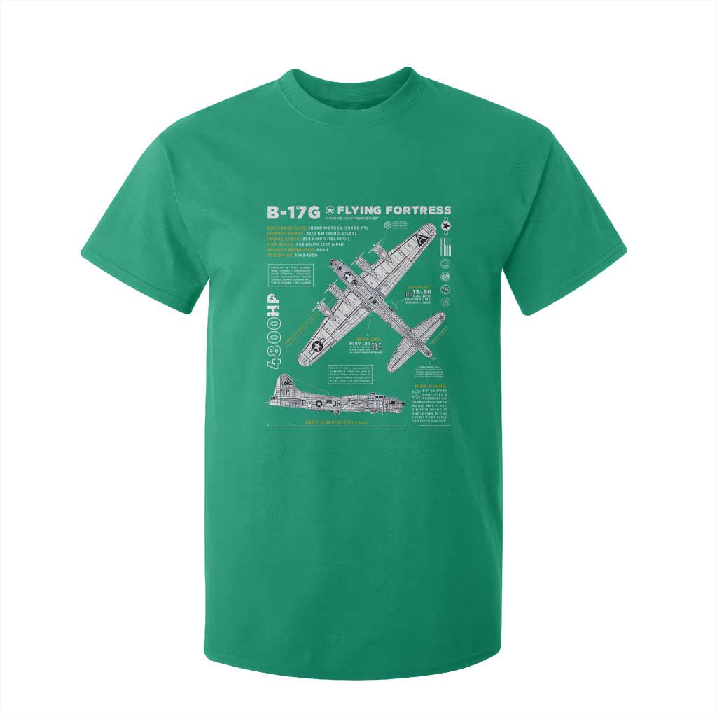 B-17 Flying Fortress T Shirt For Kid WW2 B-17G Bomber Vintage Aviation