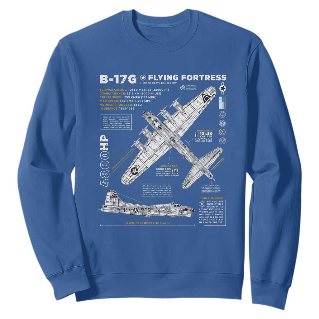 B-17 Flying Fortress Sweatshirt WW2 B-17G Bomber Vintage Aviation