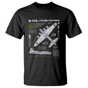 B-17 Flying Fortress T Shirt WW2 B-17G Bomber Vintage Aviation