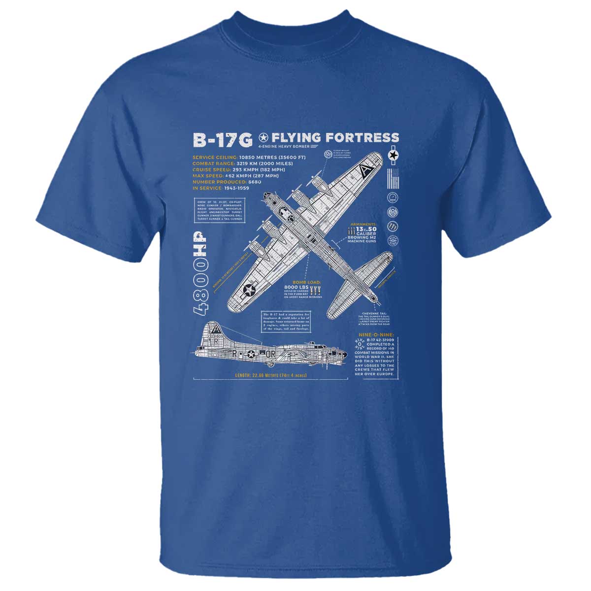 B-17 Flying Fortress T Shirt WW2 B-17G Bomber Vintage Aviation
