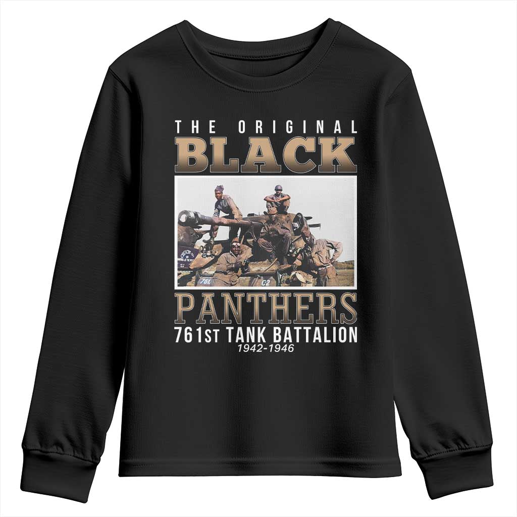 761st Tank Battalion Tribute Youth Sweatshirt Black Panthers WW2 Heroes