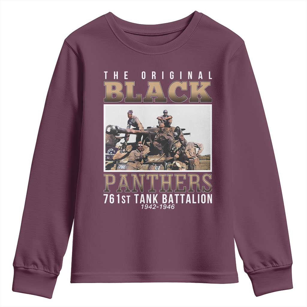 761st Tank Battalion Tribute Youth Sweatshirt Black Panthers WW2 Heroes