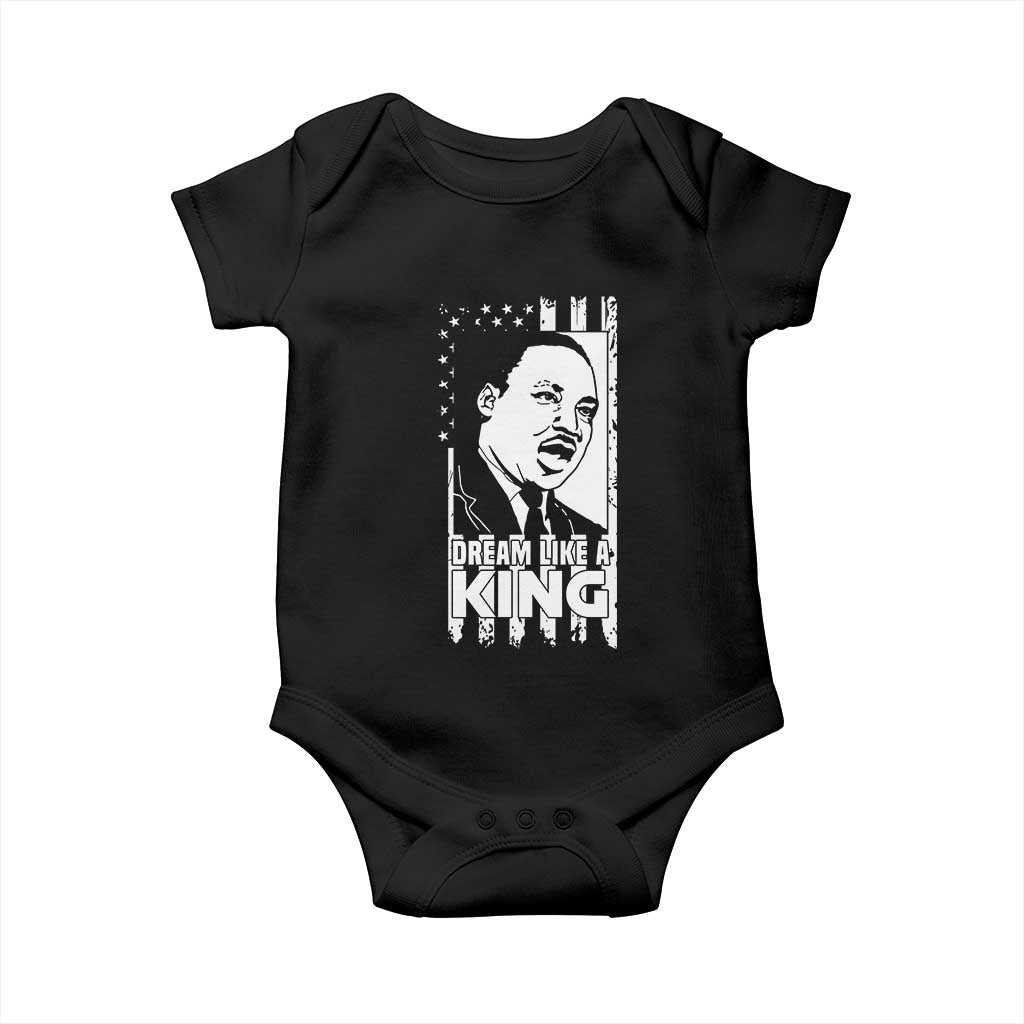 Martin Luther King Jr. Baby Onesie Dream Like A King MLK Black History American Flag