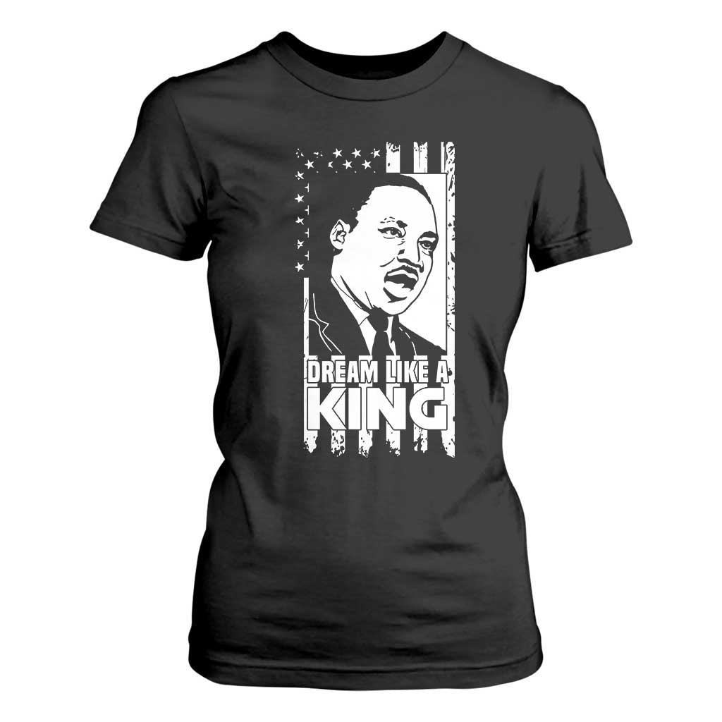 Martin Luther King Jr. T Shirt For Women Dream Like A King MLK Black History American Flag