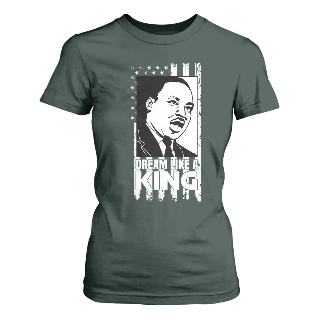 Martin Luther King Jr. T Shirt For Women Dream Like A King MLK Black History American Flag