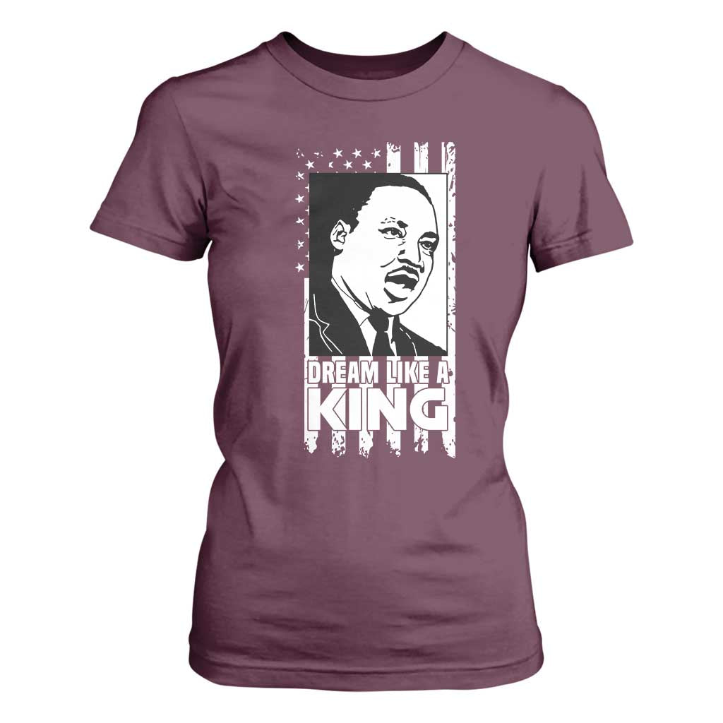 Martin Luther King Jr. T Shirt For Women Dream Like A King MLK Black History American Flag