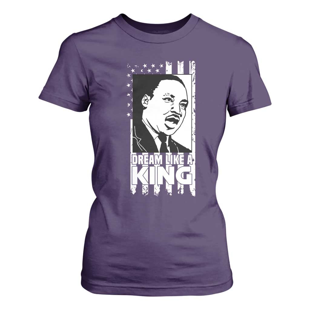 Martin Luther King Jr. T Shirt For Women Dream Like A King MLK Black History American Flag