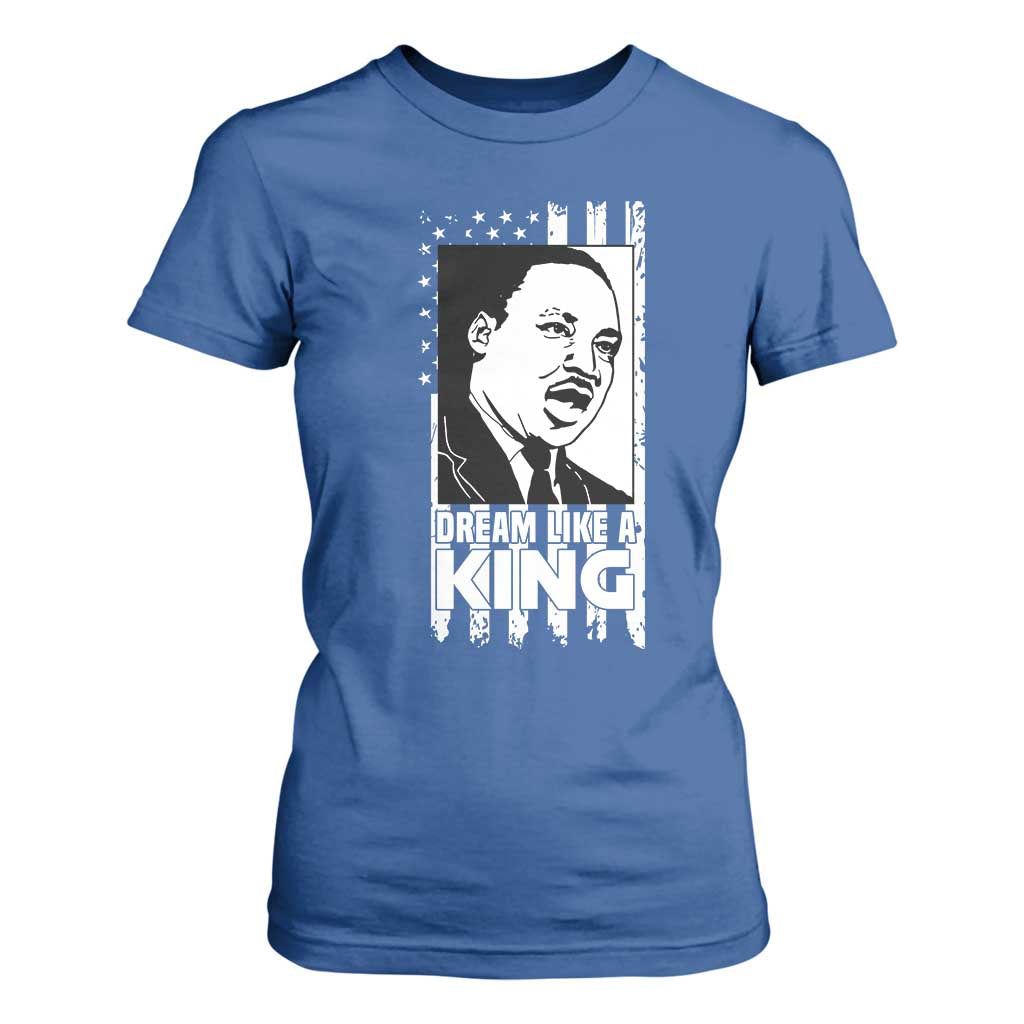 Martin Luther King Jr. T Shirt For Women Dream Like A King MLK Black History American Flag