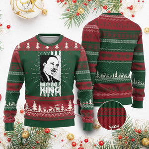 Martin Luther King Jr. Knit Sweatshirt Dream Like A King MLK Black History American Flag