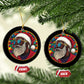 Cool African American Santa Melanin Claus Stained Glass Effect Printed Christmas Ornament Melanin Claus Festive Xmas Tree