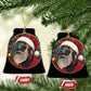 Cool African American Santa Melanin Claus Stained Glass Effect Printed Christmas Ornament Melanin Claus Festive Xmas Tree