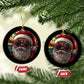 African American Santa Melanin Claus Stained Glass Effect Printed Christmas Ornament Melanin Claus Festive Xmas Tree