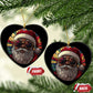 African American Santa Melanin Claus Stained Glass Effect Printed Christmas Ornament Melanin Claus Festive Xmas Tree