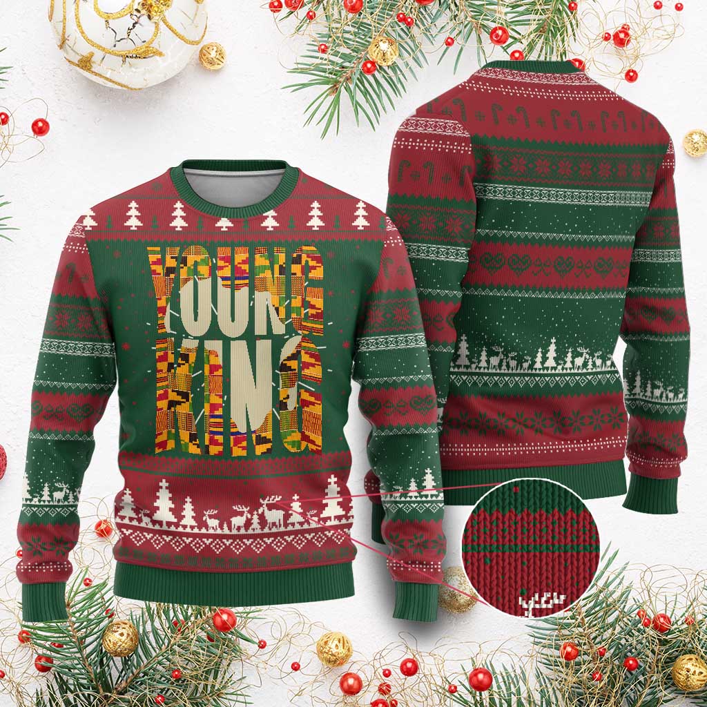 African Kente Young King Knit Sweatshirt
