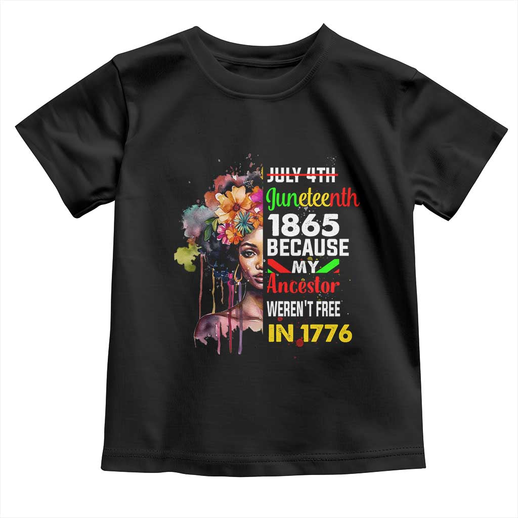 Juneteenth 1865 Baby Shirt Because My Ancestor Weren't Free In 1776 Afro Black Woman