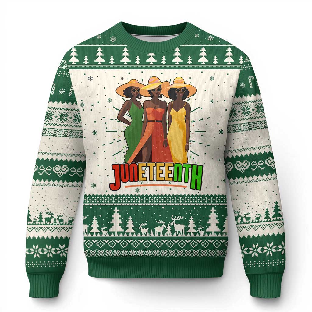 Juneteenth 1865 Knit Sweatshirt Beautiful Black Women Melanin