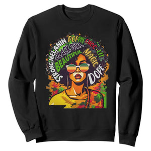 Afro Black Queen Magic Sweatshirt Beautiful Strong Melanin Poppin' Choc-lit Dope