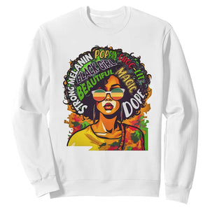 Afro Black Queen Magic Sweatshirt Beautiful Strong Melanin Poppin' Choc-lit Dope