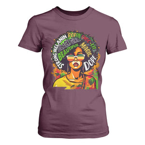 Afro Black Queen Magic T Shirt For Women Beautiful Strong Melanin Poppin' Choc-lit Dope