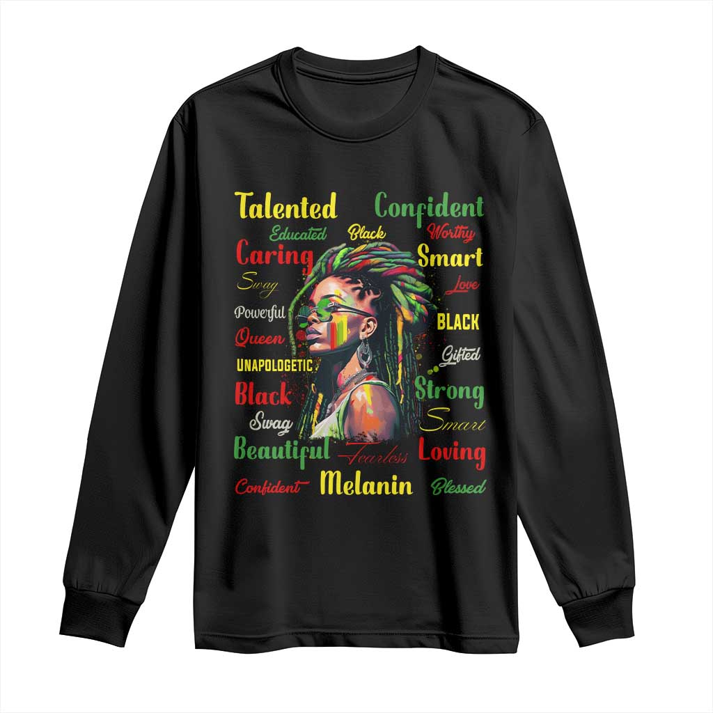 Melanin Locs Girl Long Sleeve Shirt Dreadlock Black Pride African American
