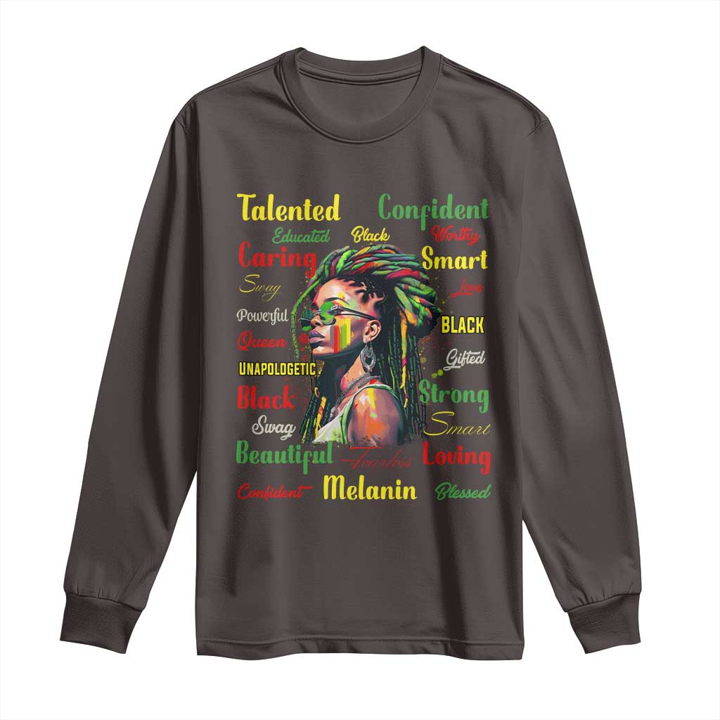 Melanin Locs Girl Long Sleeve Shirt Dreadlock Black Pride African American