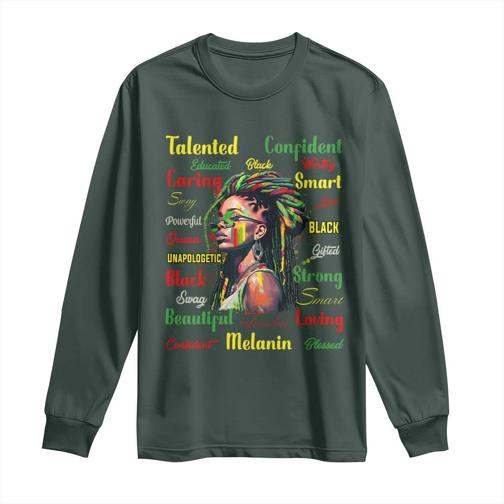 Melanin Locs Girl Long Sleeve Shirt Dreadlock Black Pride African American