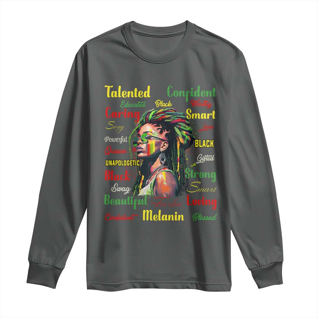 Melanin Locs Girl Long Sleeve Shirt Dreadlock Black Pride African American
