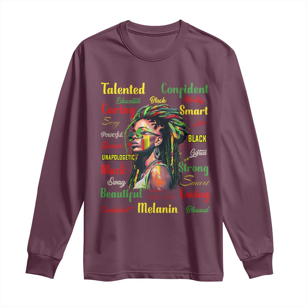 Melanin Locs Girl Long Sleeve Shirt Dreadlock Black Pride African American
