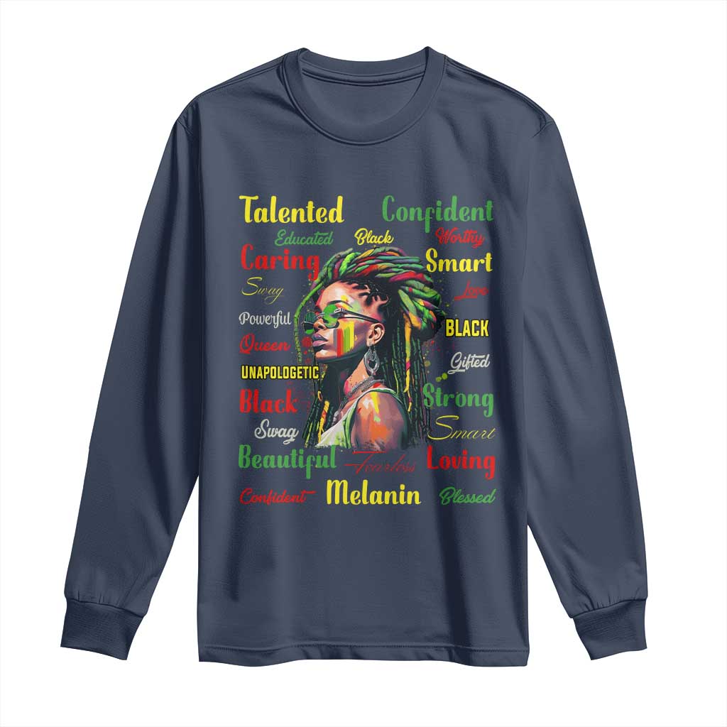 Melanin Locs Girl Long Sleeve Shirt Dreadlock Black Pride African American