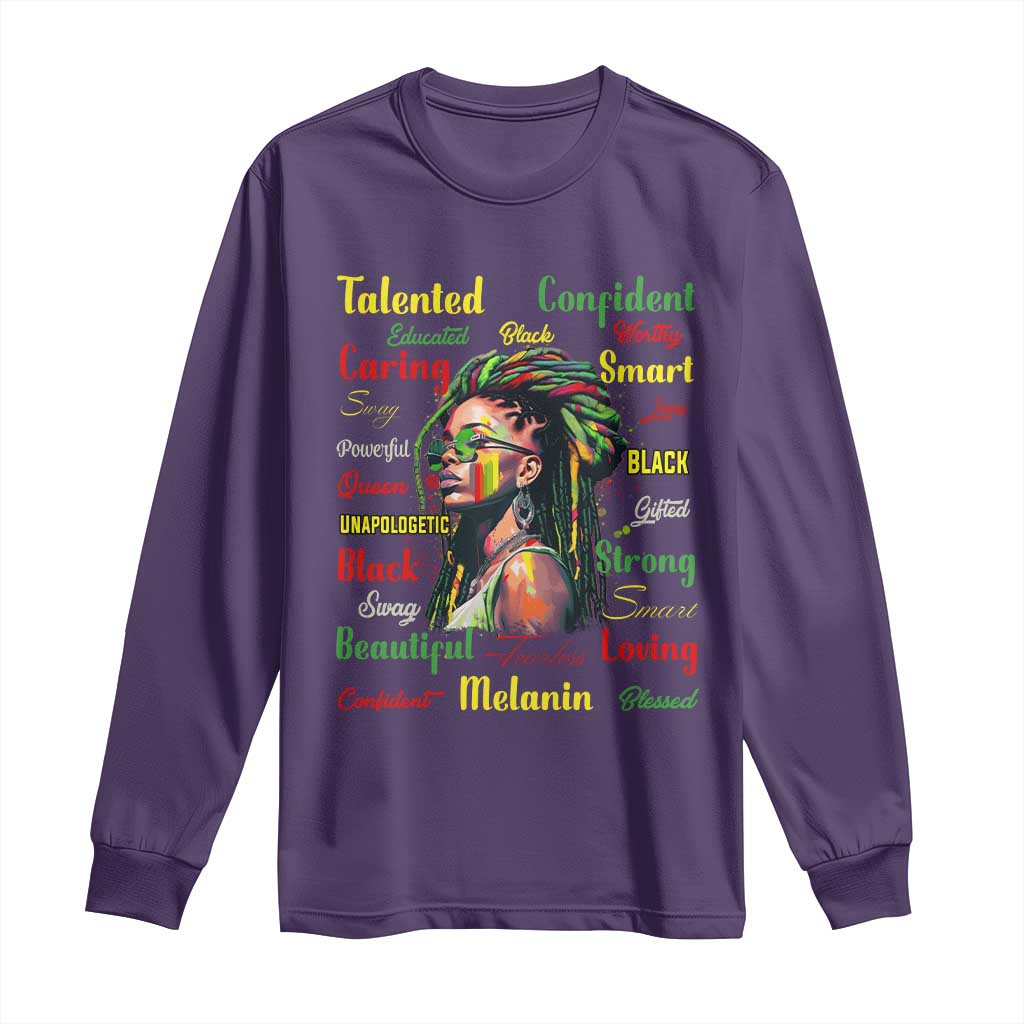 Melanin Locs Girl Long Sleeve Shirt Dreadlock Black Pride African American