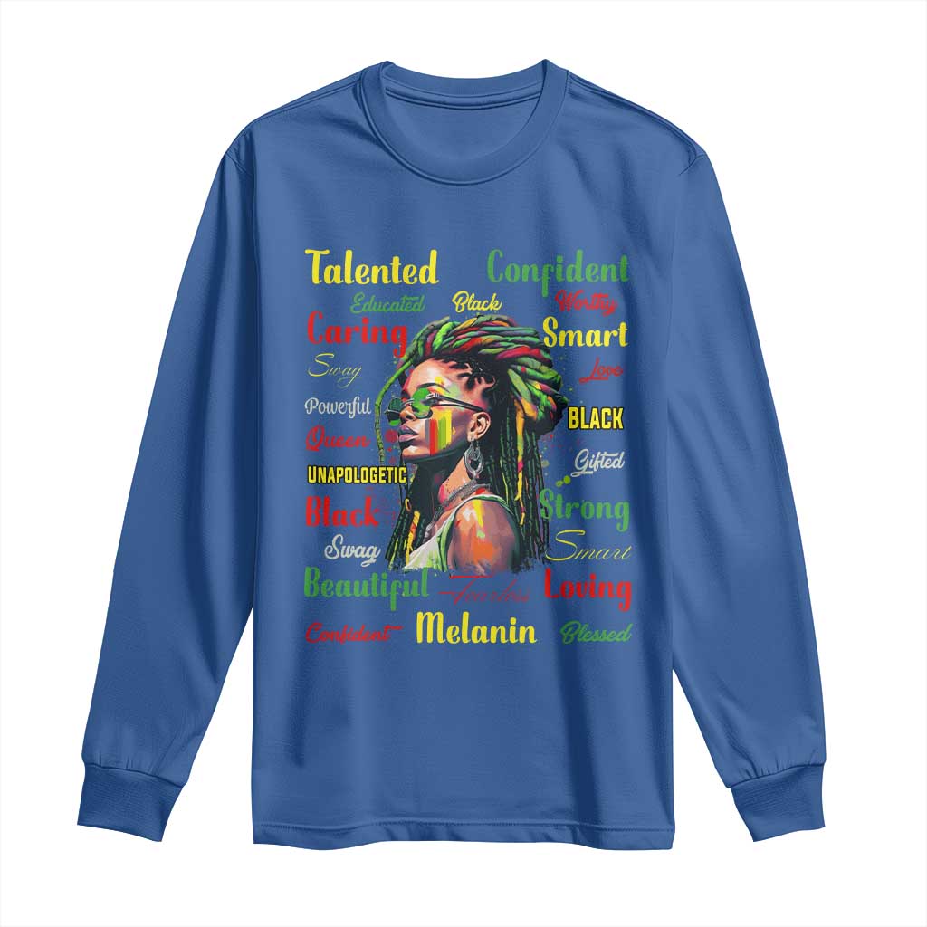 Melanin Locs Girl Long Sleeve Shirt Dreadlock Black Pride African American