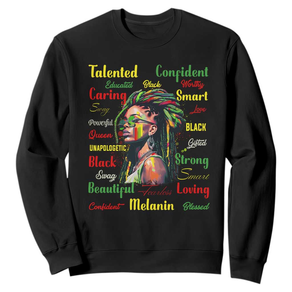 Melanin Locs Girl Sweatshirt Dreadlock Black Pride African American