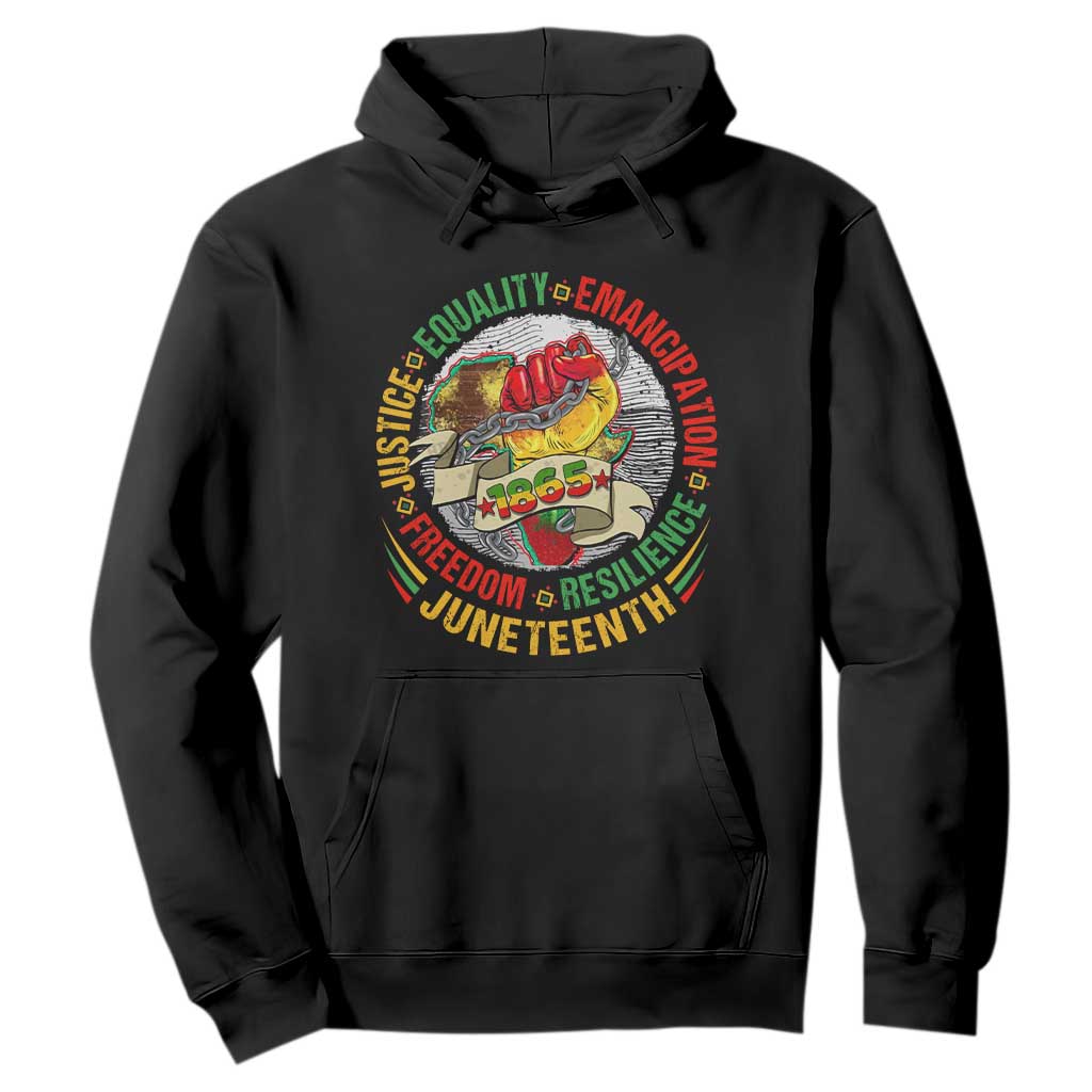 Juneteenth 1865 Hoodie Freedom Justice Equality Emancipation Resilience Independence Day