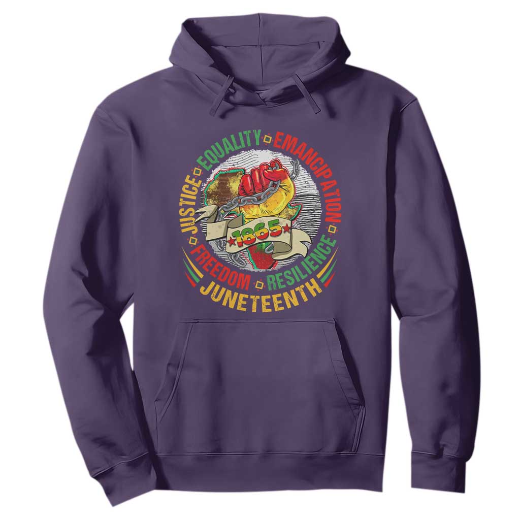Juneteenth 1865 Hoodie Freedom Justice Equality Emancipation Resilience Independence Day