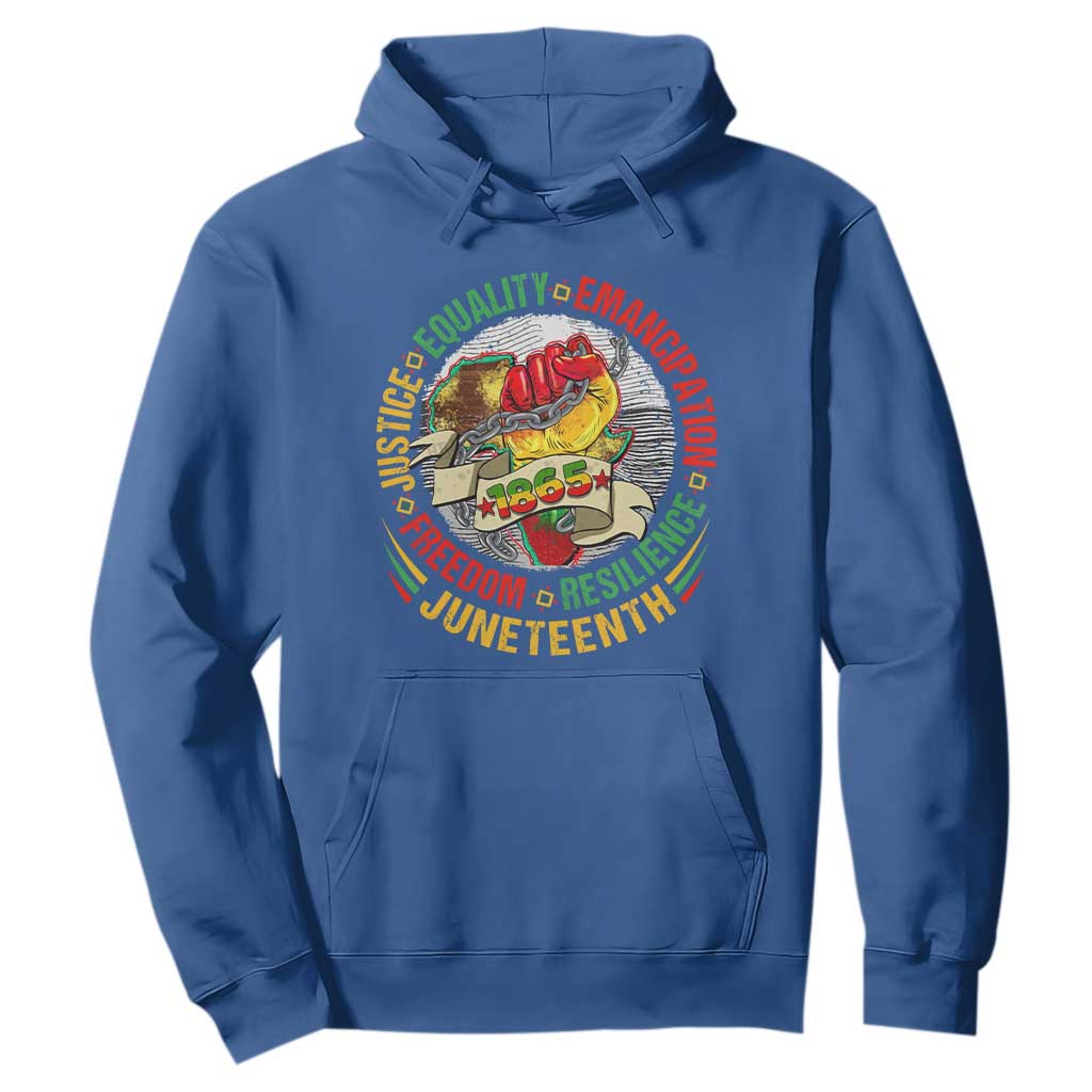 Juneteenth 1865 Hoodie Freedom Justice Equality Emancipation Resilience Independence Day