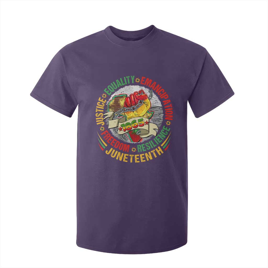 Juneteenth 1865 T Shirt For Kid Freedom Justice Equality Emancipation Resilience Independence Day