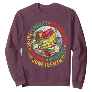 Juneteenth 1865 Sweatshirt Freedom Justice Equality Emancipation Resilience Independence Day