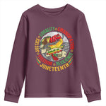 Juneteenth 1865 Youth Long Sleeve Shirt Freedom Justice Equality Emancipation Resilience Independence Day
