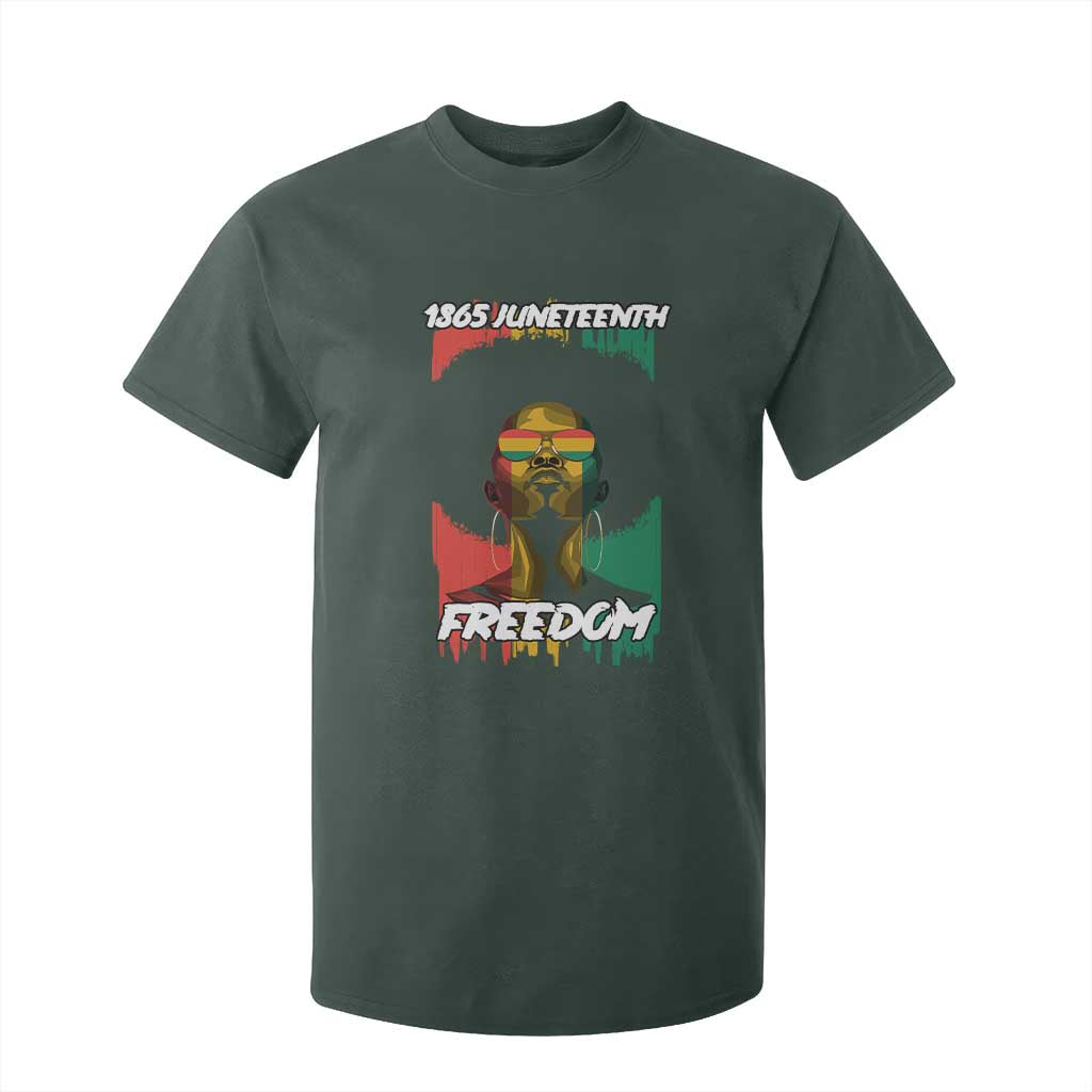Juneteenth 1865 Freedom T Shirt For Kid Afro Melanin Woman African American Dripping
