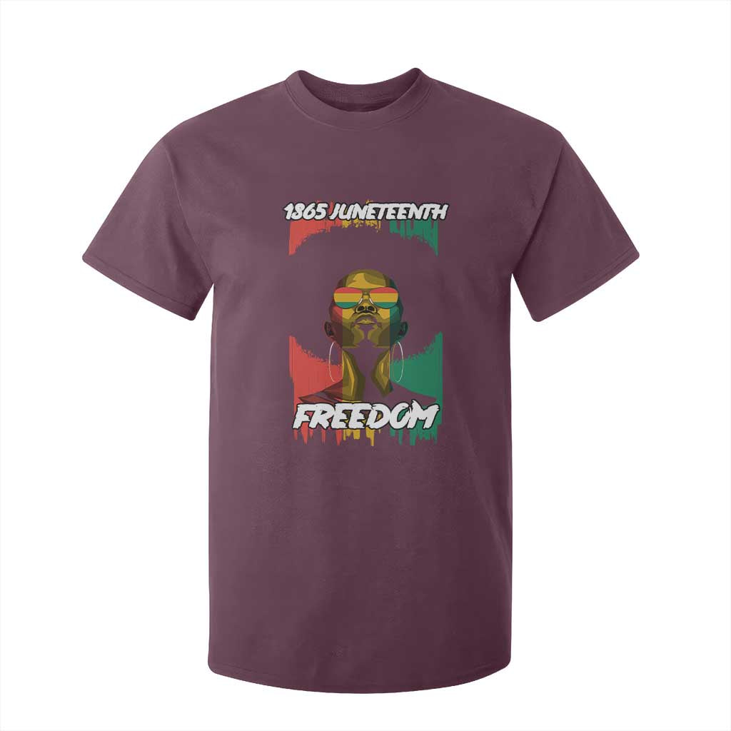 Juneteenth 1865 Freedom T Shirt For Kid Afro Melanin Woman African American Dripping