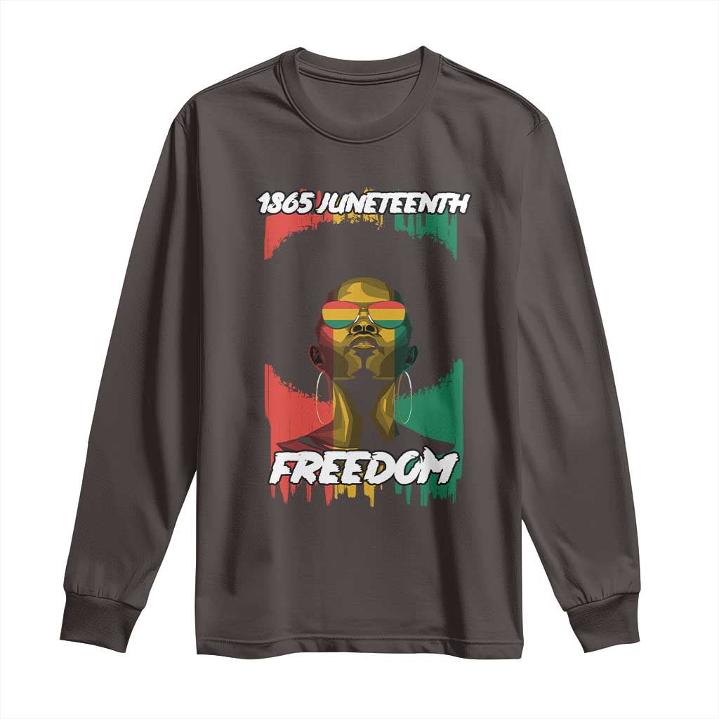 Juneteenth 1865 Freedom Long Sleeve Shirt Afro Melanin Woman African American Dripping