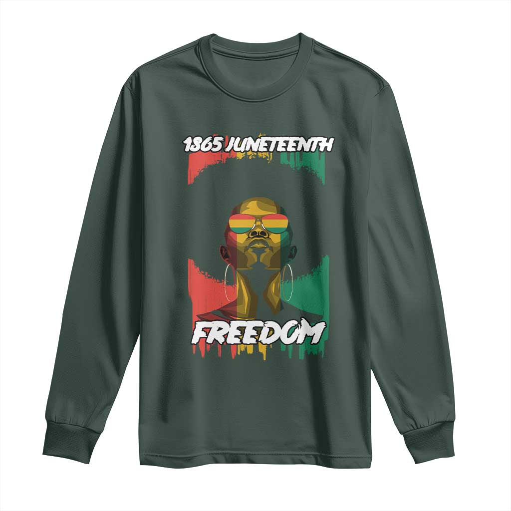 Juneteenth 1865 Freedom Long Sleeve Shirt Afro Melanin Woman African American Dripping