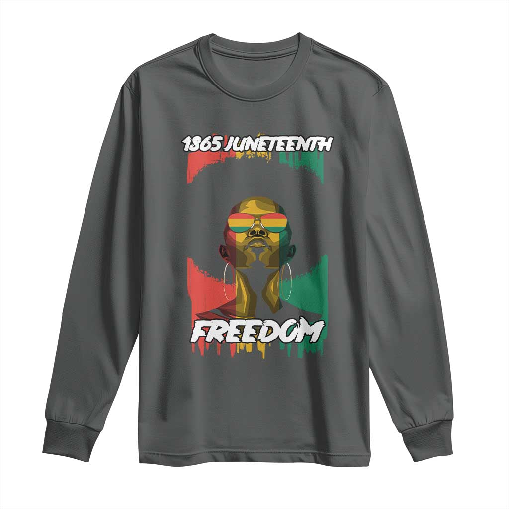 Juneteenth 1865 Freedom Long Sleeve Shirt Afro Melanin Woman African American Dripping