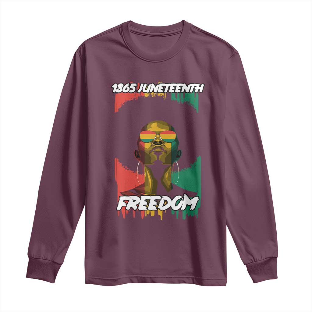 Juneteenth 1865 Freedom Long Sleeve Shirt Afro Melanin Woman African American Dripping